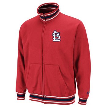 St. Louis Cardinals Majestic Clutch Hitter Full Zip Track Jacket - M