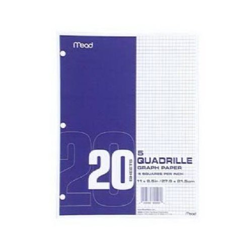 Mead #19030 20CT White Graph Paper Image Mead #19030 20CT White Graph Paper
