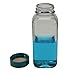 Vestil BTL-SW-G-4-CS Wide-Mouth Square Glass Bottle with Green Cap, 4 oz Capacity, Clear (Pack of 6)