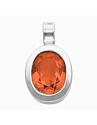 14K White Gold Oval Cut Fire Opal Pendant -- LIFETIME WARRANTY