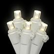 Set of 100 LED Warm Clear Wide Angle Christmas Lights - White Wire