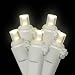 Set of 100 LED Warm Clear Wide Angle Christmas Lights - White Wire
