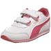 PUMA Rio Racer L Hook-And-Loop Fashion Sneaker (Toddler/Little Kid),White/Shocking Pink/Almond,8 M US Toddler