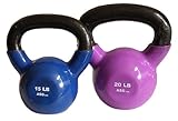 Ader Vinyl Kettlebell Set- 15, 20 Lb
