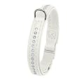 Ferplast 76012011 Hundehalsband, soft high-tech Material, LUX C12/22, Breite: 12 mm, L: 22 cm, weiss mit weissen Strassteinen