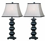 Kenroy Home 20136BL Steppe Table Lamp, 2 Pack, Black  with Silver Highlights