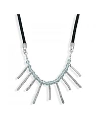 MMA Silver - 18 inch Suede Necklace with Multisize Bar Design