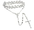 Catholic Sterling Silver Rosary Beads 18" Necklace with Crucifix