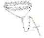 Catholic Sterling Silver Rosary Beads 24" Necklace with Crucifix