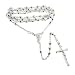 Catholic Sterling Silver Rosary Beads 24" Necklace with Crucifix