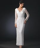 Ivory Long Sleeve Evening Dress for Mother of Bride Wedding Formal Party MOB (7291)