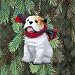 Bulldog White Christmas Ornament
