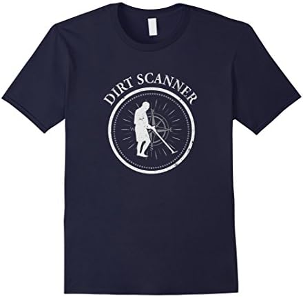 Men's Dirt Scanner-Metal Detector T Shirt-Treasure Hunting Shirt Large Navy