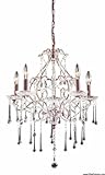IMAGE OF Elk Lighting 4012/5CL 5 Light Chandelier In Rust And Clear Crystal