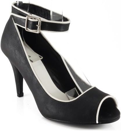 Qupid Ilicia-33 Ankle Strap Open Toe Pump BLACK (7)