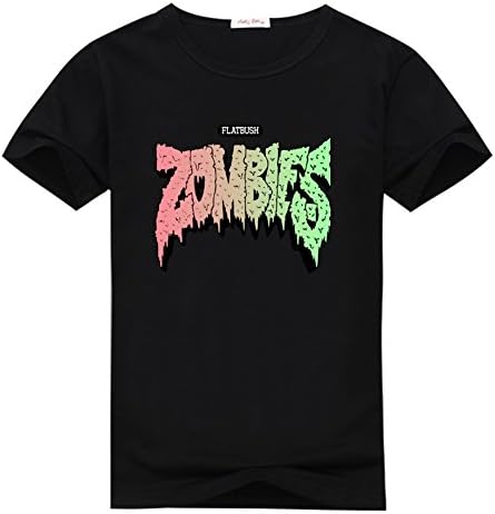 Popupop Men's Short Sleeve Flatbush Zombies Casual Crew Neck T Shirt XL Black