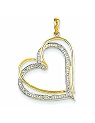 0.2 Carat 14K Gold Diamond Heart Pendant