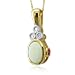 10k Gold Natural Diamond AAA Quality Opal Necklace Pendant - 18" chain