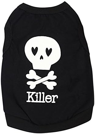 Honboo Pet Dog Skull Printed Shirt Vest Doggy Summer Clothes Puppy Apparel L