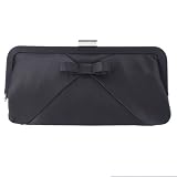 Satin Mini Bow Clutch - Black