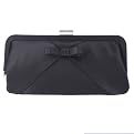 Satin Mini Bow Clutch - Black