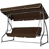 Balancelle de jardin Marron - 4 places, 230cm x 120cm x 166cm DIVERSES COULEURS AU CHOIXpar Jago