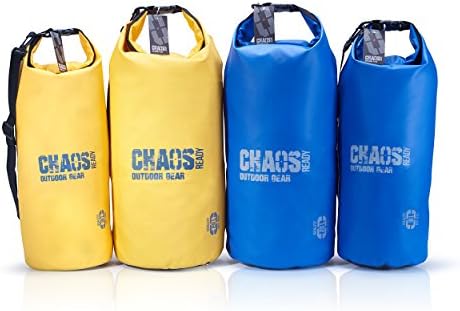 Chaos Ready® Dry Bag - Waterproof Float Sack with Adjustable Shoulder Strap (10L &amp; 20L) Premium Quality - Heavy Duty For Canoeing, Kayaking, Paddle Board, Boating, Camping, Rafting, Pool or Beach