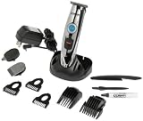 Conair 12 Piece Rechargeable Beard and Mustache Professional Multi Use Trimmer, Silver and Black