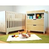 Hiya Convertible Crib Set in Birch / White Finish: White