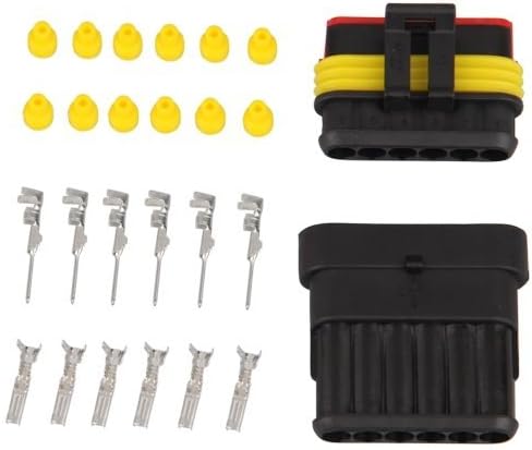 SODIAL(R) Kit 6 Pin Way Waterproof Electrical Wire Connector Plug