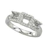 3 Diamond 1/5 ct. Semi Mount Bridal Engagement Ring in 14K White Gold