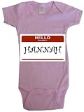HELLO MY NAME IS HANNAH - Name-series - White Or Pink Onesie / Baby T-shirt