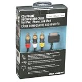 Scosche 24k Gold Plated AV Connector Composite Audio / Video RCA Cable for Apple iPhone / iPod