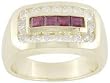 14K Yellow Gold Man's Ruby and Diamond Ring