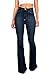 Vibrant Women's Juniors Bell Bottom High Waist Fitted Denim Jeans