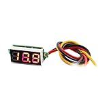 uxcell 電圧計　マルチメーター　0-100V　3レッドデジタル　23mm長　1個