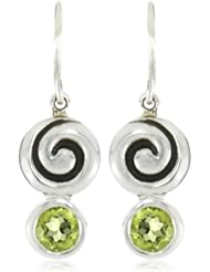Zina Sterling Silver Swirl Drop Earrings With Peridot