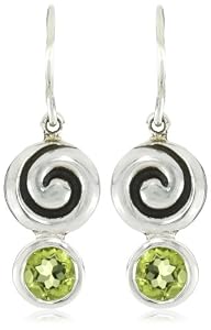 Zina Sterling Silver Swirl Drop Earrings With Peridot