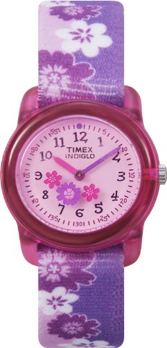 Timex Kids T7B0114E Purple Flower Time Teacher Fabric Strap Watch