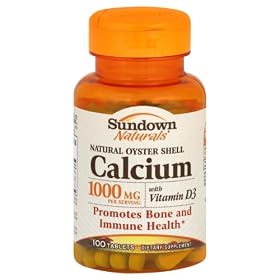Sundown Calcium Oyster Shell 1000mg With Vitamin D3 100 Tablets