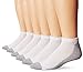 Hanes Men's No Show White with Grey Heel and Toe Sock