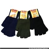 1 pair Mens Thermal black Fingerless Gloves