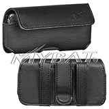 Premium Black Leather Horizontal Pouch Carry Case Belt Clip for Garmin G60 Nuvifone, HTC XV6850 Touch Pro CDMA-Verizon, Huawei M750, U7519 Tap, LG AX840 Tritan, GT950 Arena, LN510 Rumor Touch, VX8575 Chocolate Touch, VX9700 Dare, Motorola Crush, MB300 Backflip, Palm CENTRO 685 690, Treo Pro, TREO 80