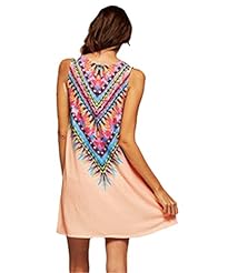 Short Cotton Sleeveless Floral Print  Dress