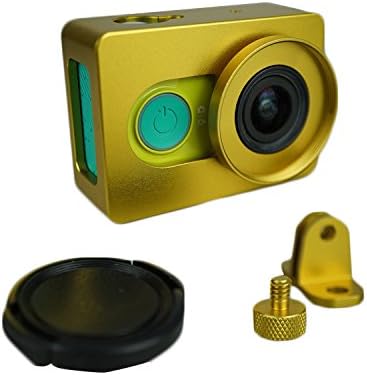 Mcshow Lightweight CNC Aluminum Frame Mount Housing for Xiaomi Yi Sport Camera , Included UV Lens and Lens Cap (Frame Mount Only, Xiaomi Yi Camera Not Included!) (Yellow)