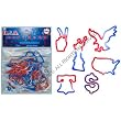 U.S.A. Shaped Red, White, Blue Tie Dye Silicone Bandz, One Dozen - USA America Red White Blue