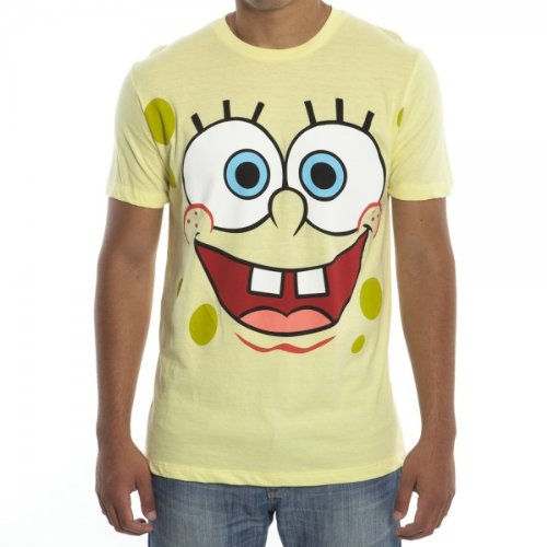 Spongebob Square Pants Big Open Smile Face Yellow T-shirt