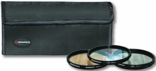 AGFA 3-Piece Professional Filter Kit 58mm - Ultraviolet (UV) + Circular Polarizor (CPL) + Warming Intensifier APFTK58