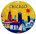Chicago Hand Painted Yellow Plate, Chicago Souvenirs, Chicago Souvenirs