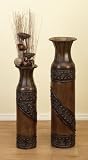 Decorative Metal Round Floor Vase Set of 2